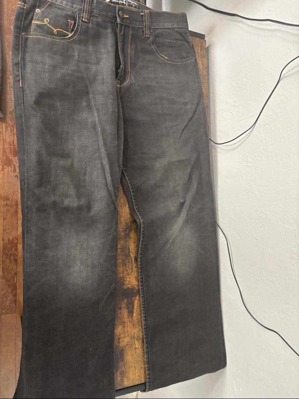 Lrg Men's Black Bootcut Jeans with Contrast Stitching